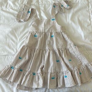 Kellys kids size 2, blue crab sear sucker dress